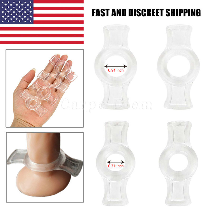 4 PCS Penis Cock Ring SEX Prolong Delay Sex Toys for Men Male Erection Enhancer