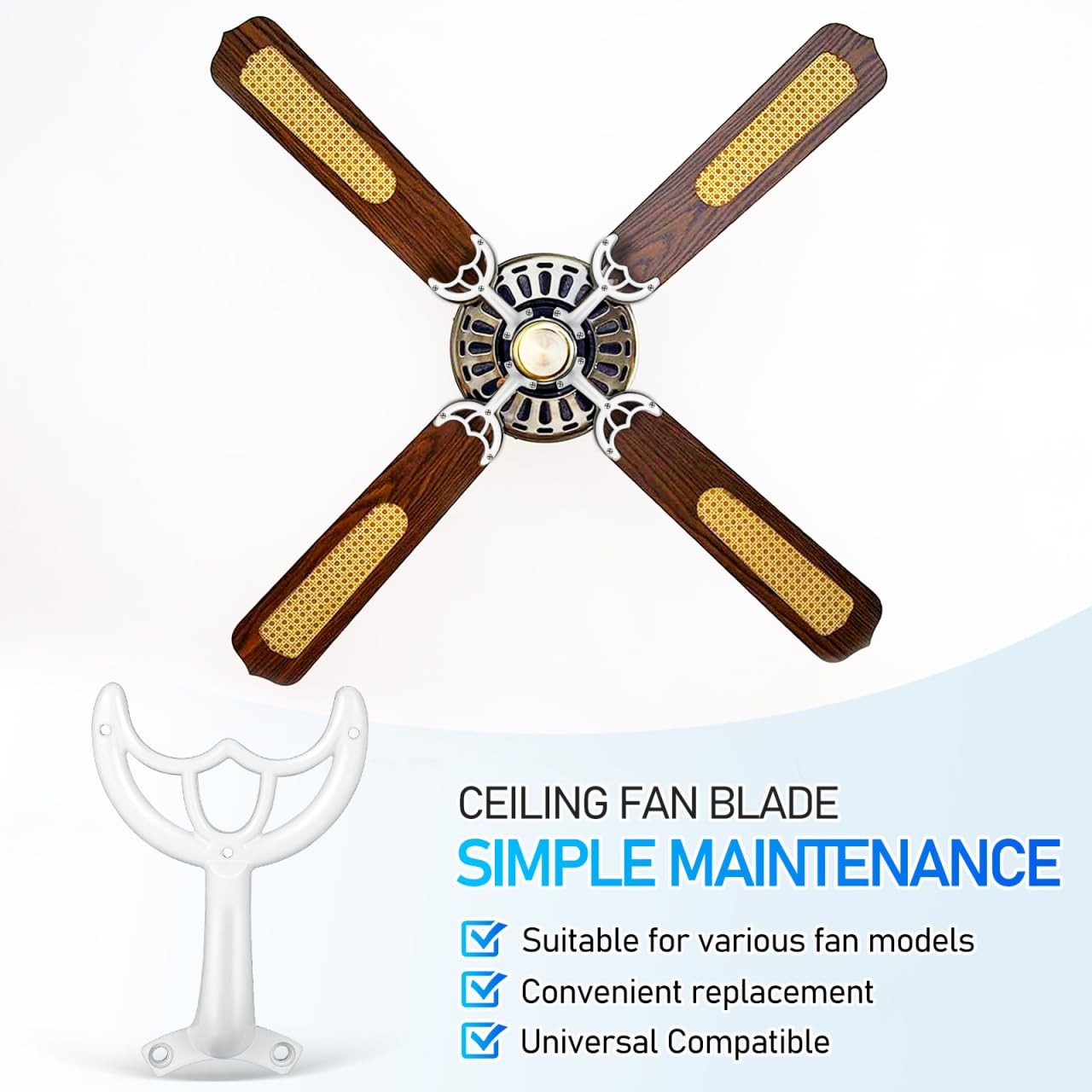 Ceiling Fan Blade Arms Replacement - 52'' White Finish Fan Blade Replacement ...