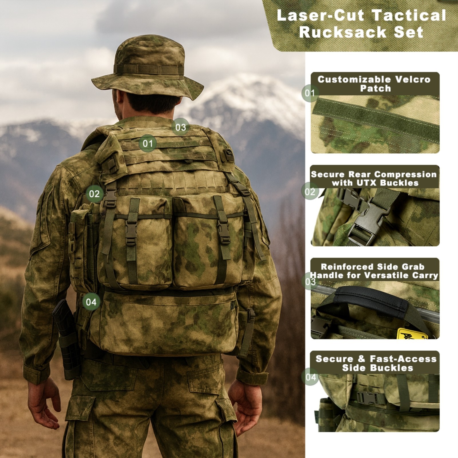 FILBE Rucksack Full Kit FG Camo Main Assault Hydration Carrier + ABS Frame