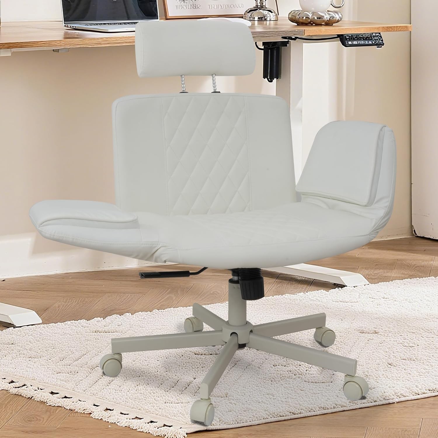 Wide Office Chair Criss Cross Chair with Detachable Head Support Arm and Back