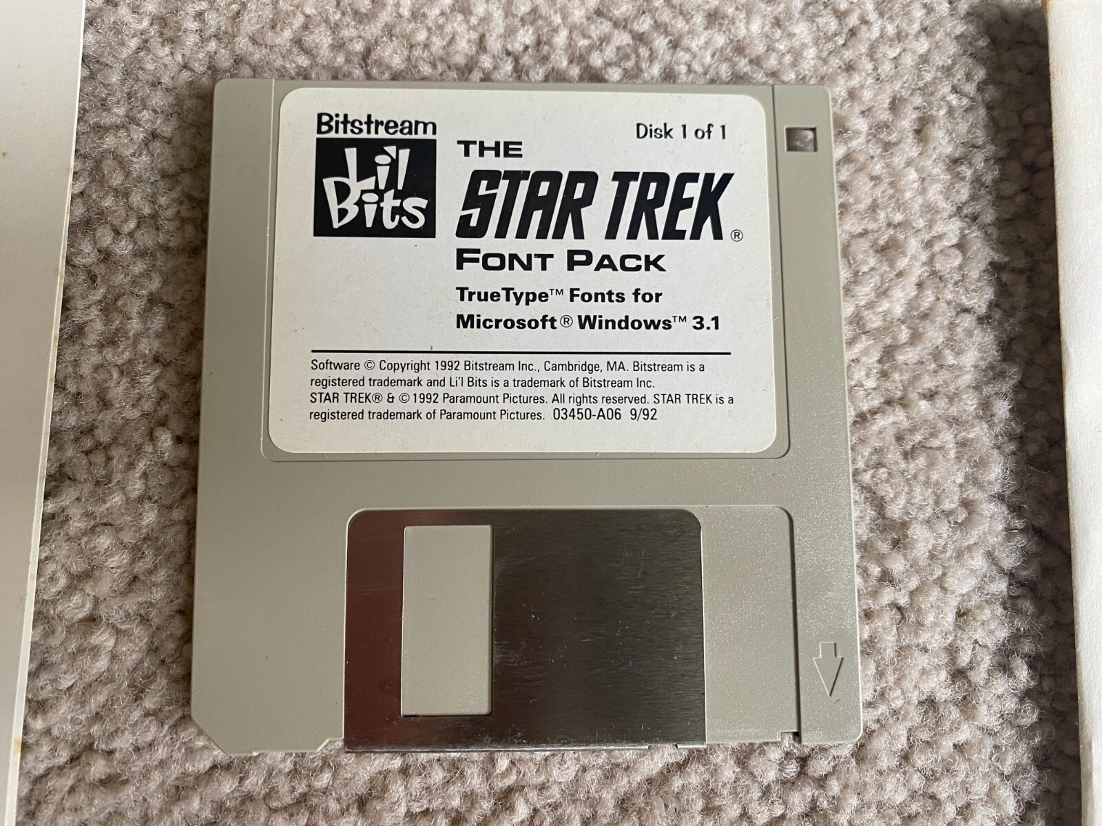 1992 The Star Trek Font Pack MS-DOS Or Windows 3.1 Computer NEW SEALED & OPENED