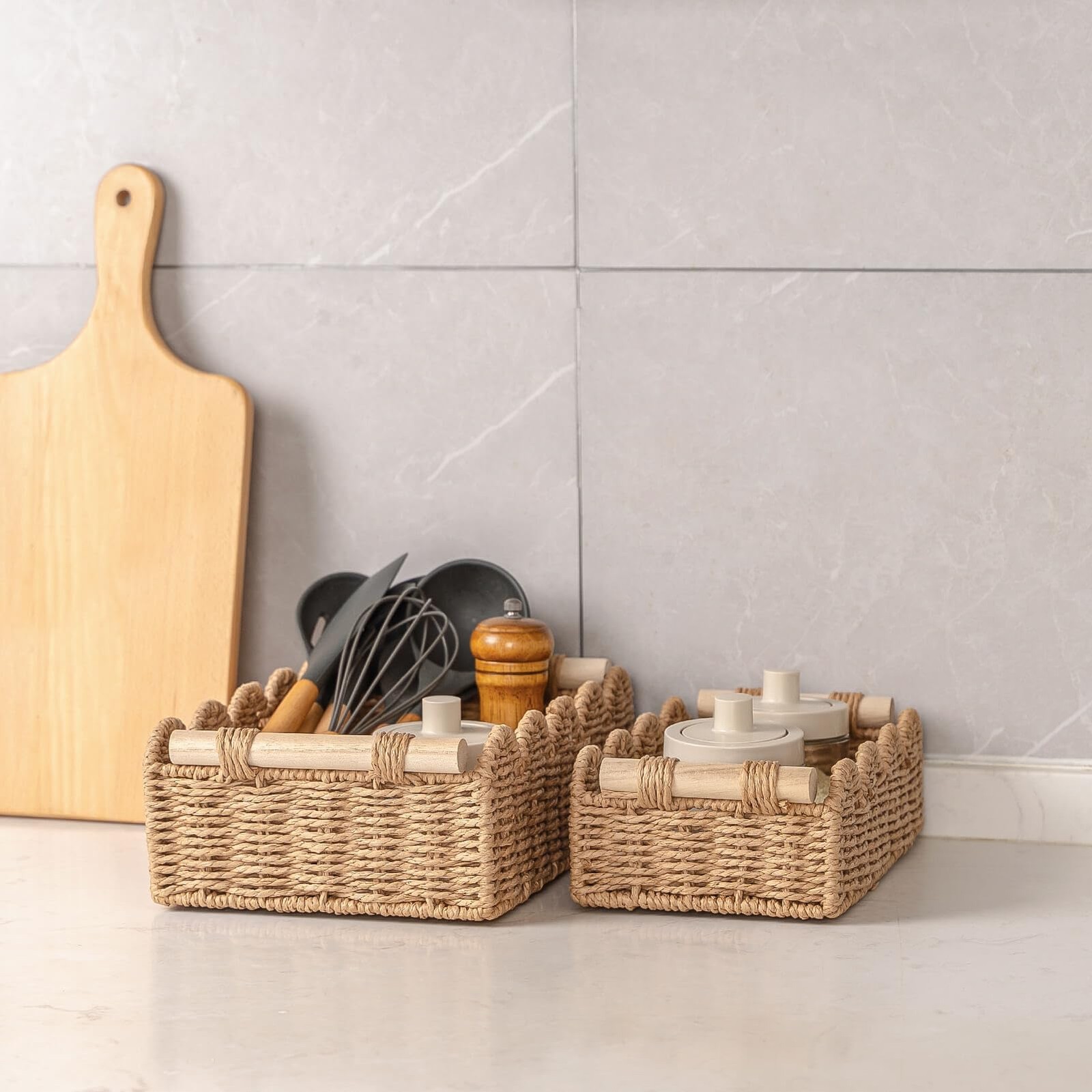 Scalloped Storage Basket for Over Shelves
