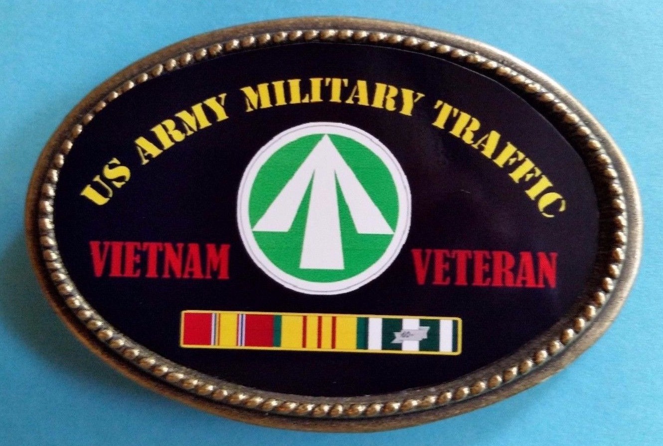 Vietnam Veteran US ARMY MILITARY TRAFFIC  Epoxy Belt Buckle - NEW