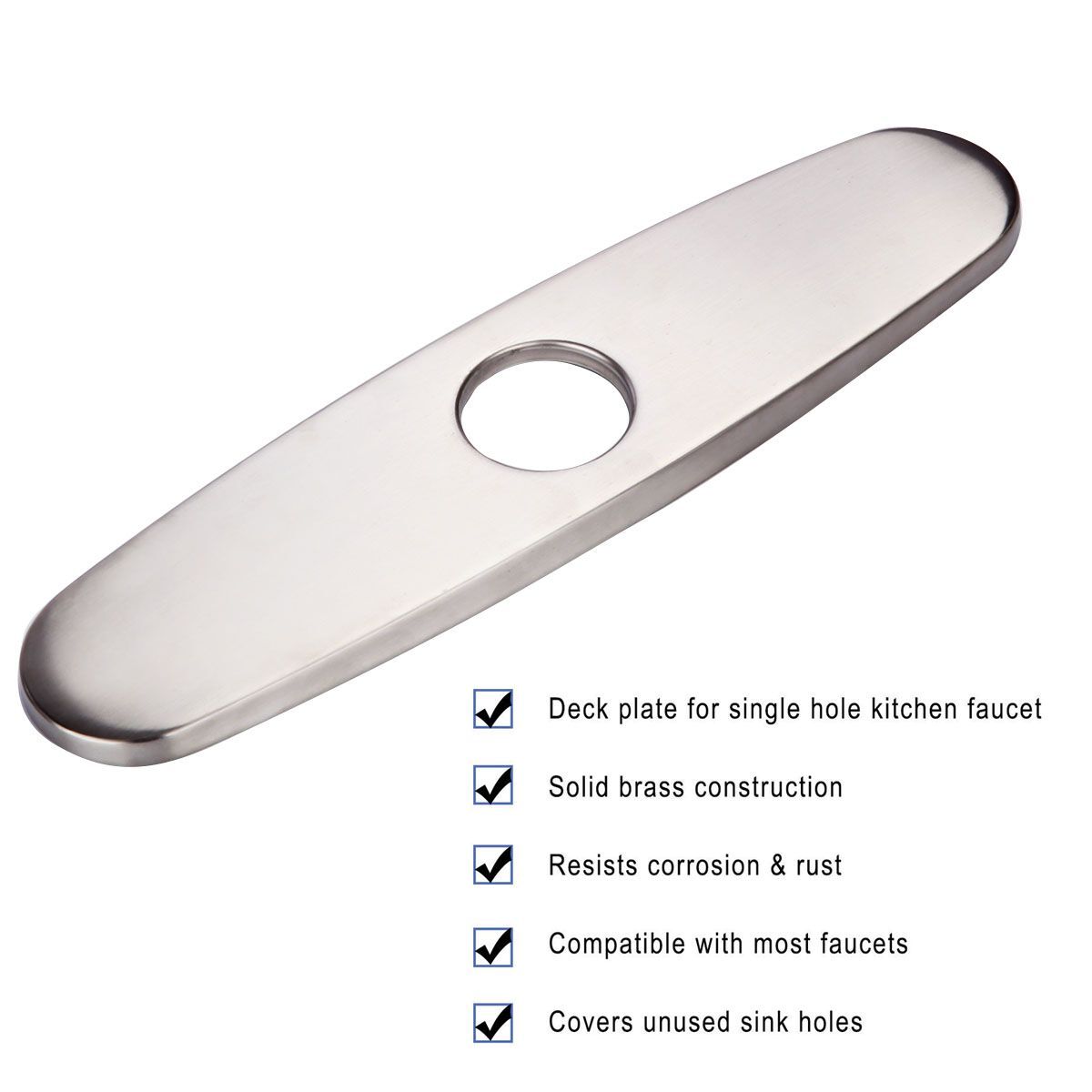 10" Kitchen Faucet Plate Sink Hole Cover Deck Plate Escutcheon Brushed Nicke US