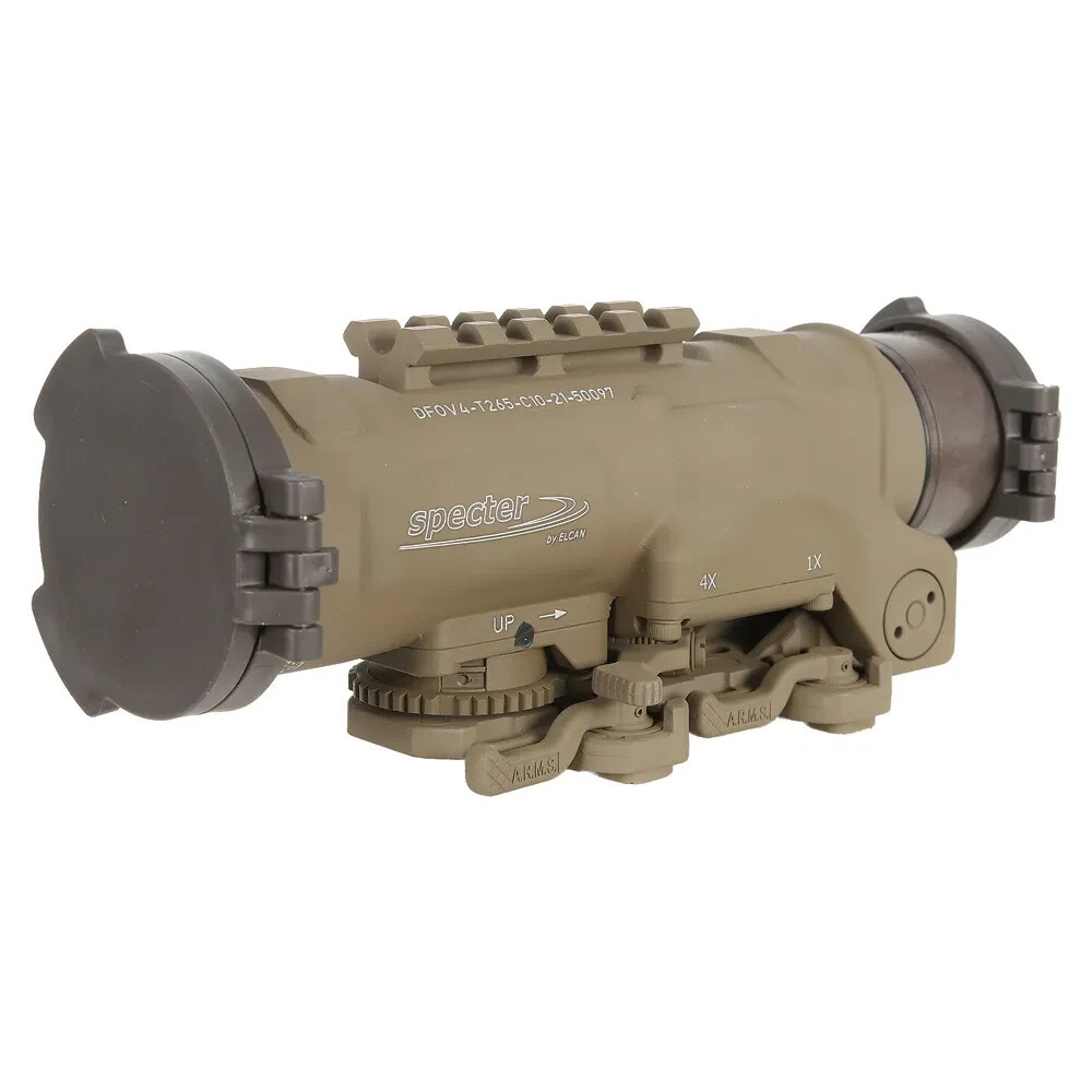 Elcan SpecterDR 1x/4x 5.56 BDC FDE Scope w/Flip Covers