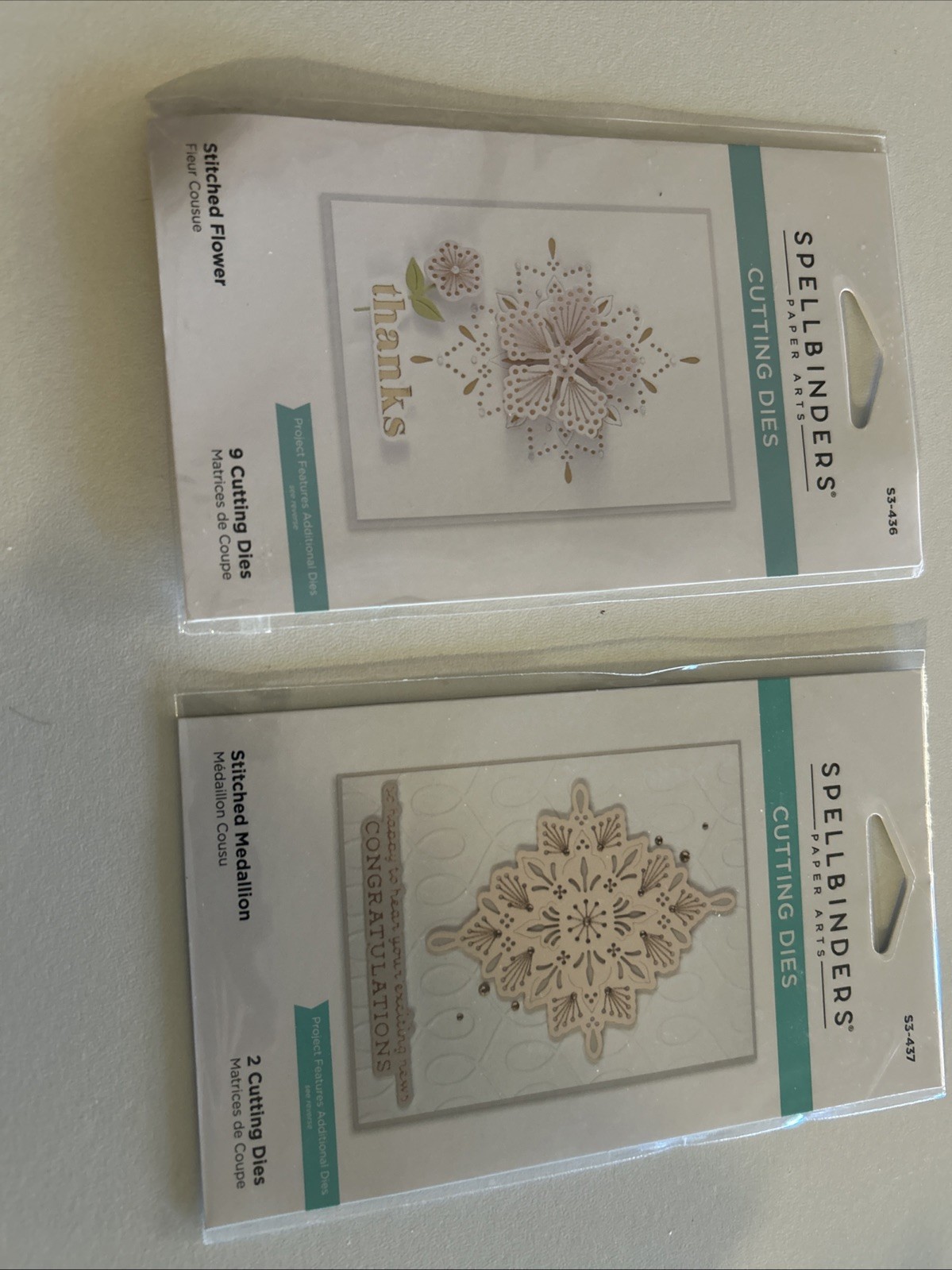 NEW Stitched Spellbinders Lot of 2 Cutting Die Sets Flower Medallion