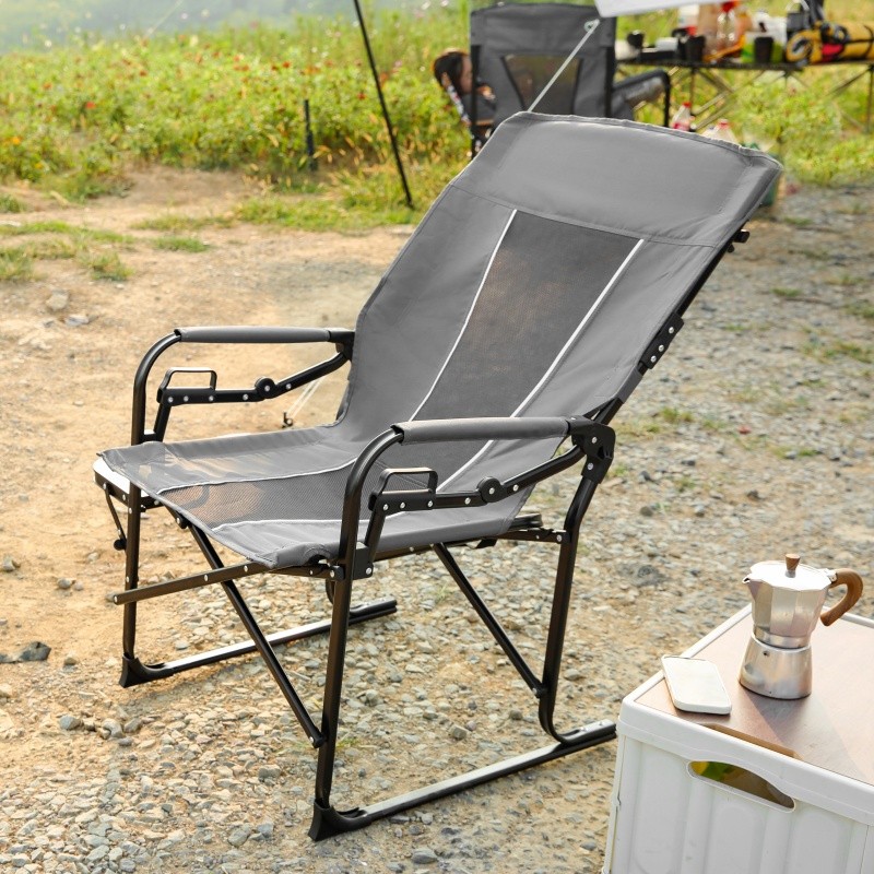 Camping Directors Chair, Portable Folding Beach for Fishing Picnic Lawn Grey