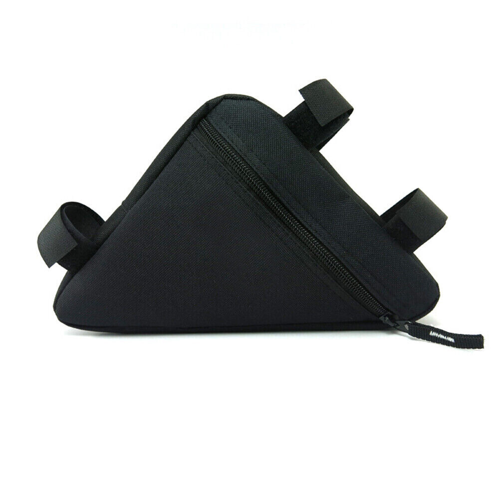 Triangle Saddle Frame Bike Bag Bicycle Storage Adjustable Cycling Pouch Black