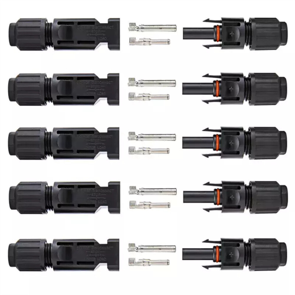 Male Female Wire Cable Connector Set Solar Panel Waterproof Connectors 5 Pair