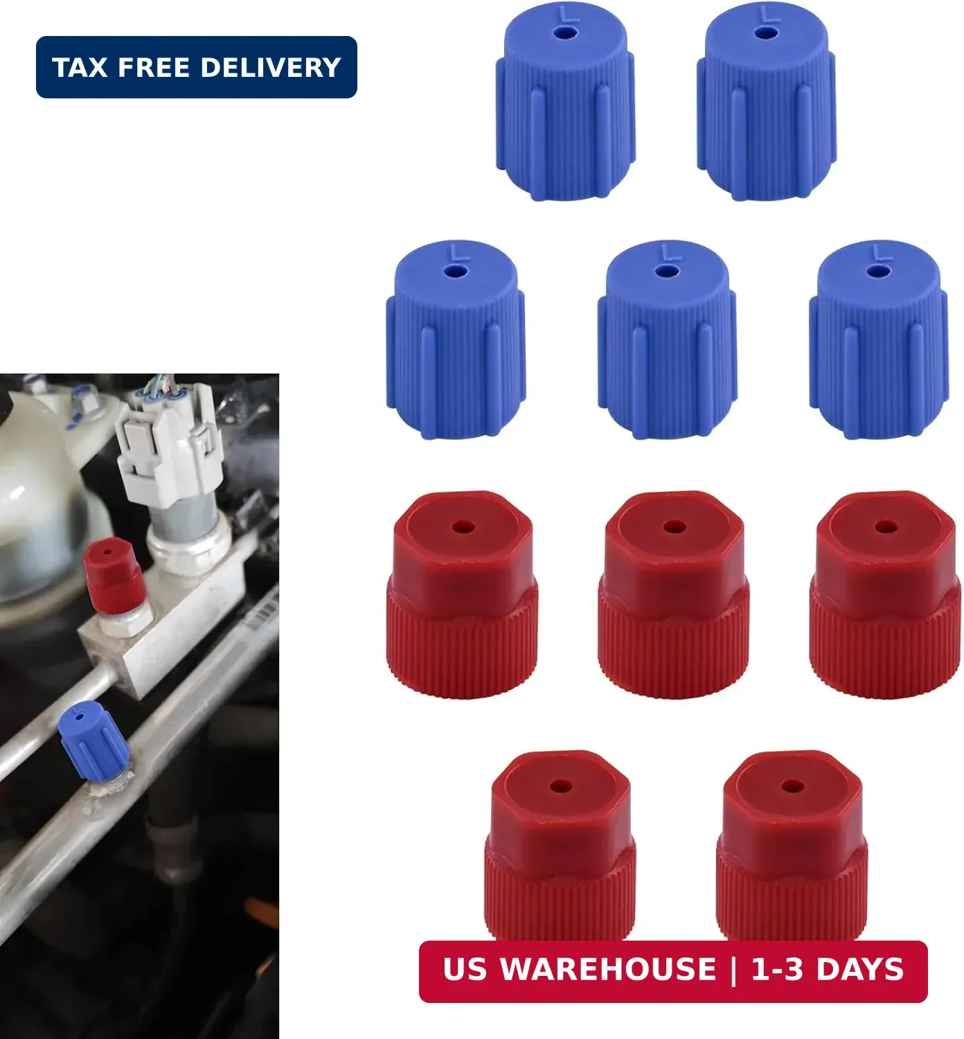 10Pcs/Set R134a Cap A/C Cap - 13mm & 16mm Air Conditioning Service AC System Cha