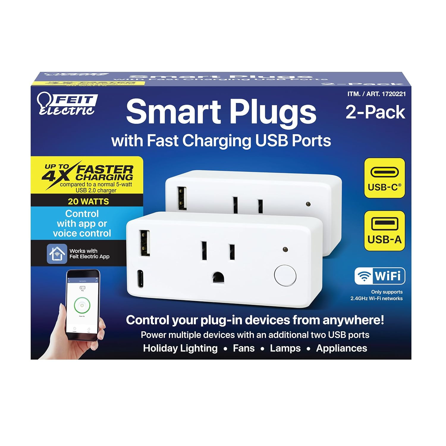 Smart Plug, Works with Alexa and Google Home, No Hub Required, 2.4 Ghz Network O