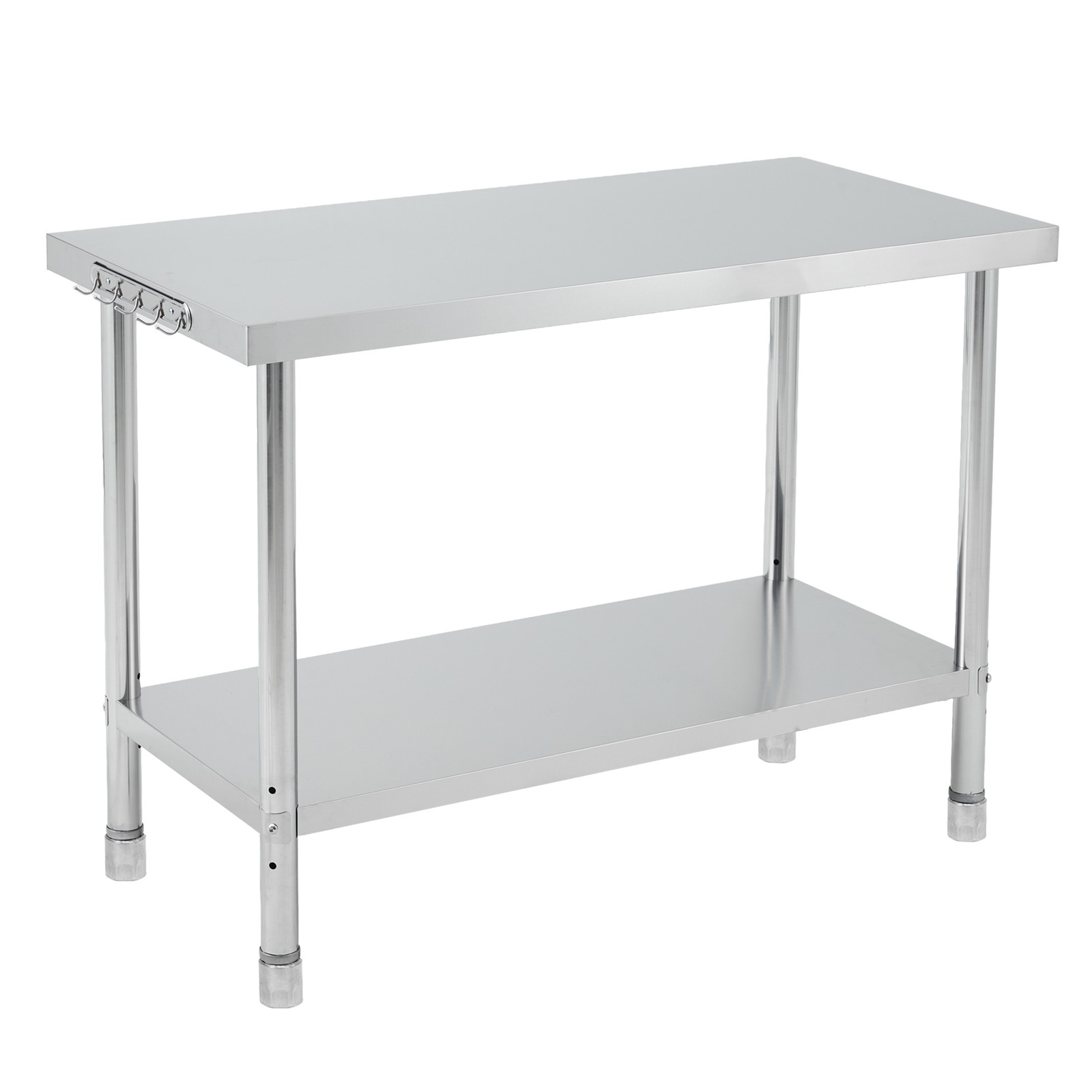 48x24" Stainless Steel Work Table Square Edge Commercial Prep 4 Adjust Feet