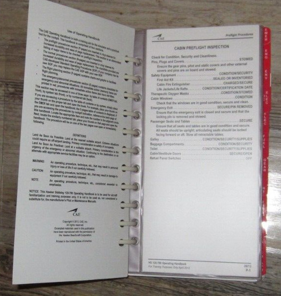 HAWKER SIDDELEY 125-700 OPERATING HANDBOOK REVISION 2 CAE