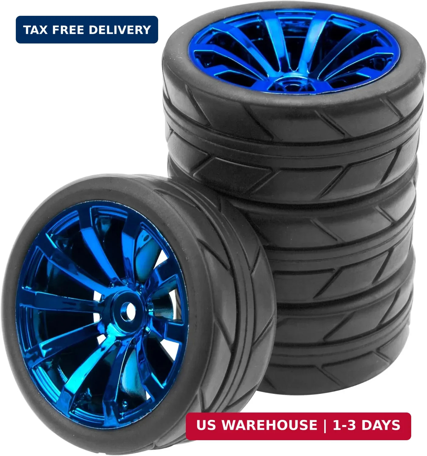 ShareGoo OD 2.55" Rubber Tires w/Plastic Wheel Rims 12mm Hex Compatible with HSP