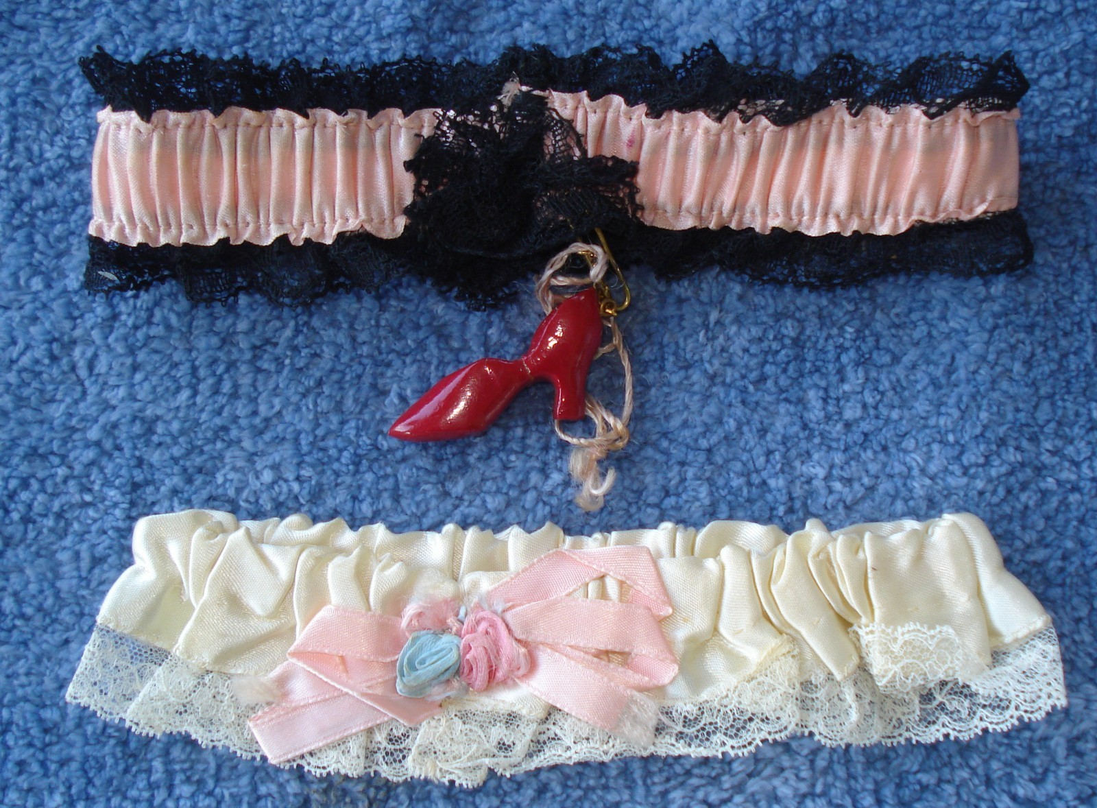 TWO VINTAGE GARTERS