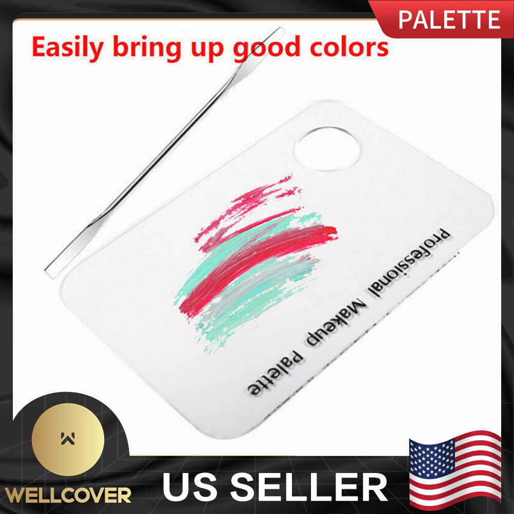 10x15cm Clear Acrylic MAkeup Cosmetic Palette Plate Beauty Mixing Palette US
