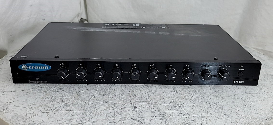 CROWN 28M G28M Eight Input Two Output Pre-Amplifier Mixer SEE NOTES