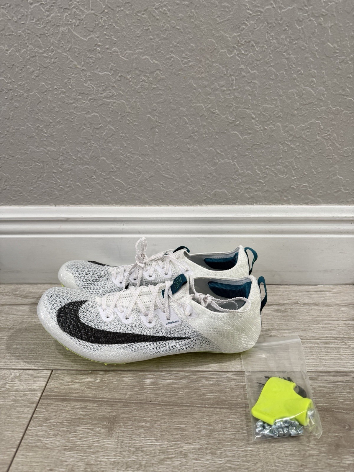 Men 7.5 New Nike Zoom Superfly Elite 2 Track Sprint Spikes White Bright Spruce