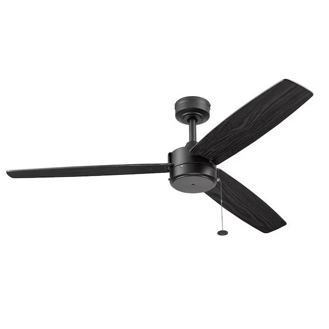 Prominence Home Journal 52-in Matte Black Covered Outdoor Ceiling Fan