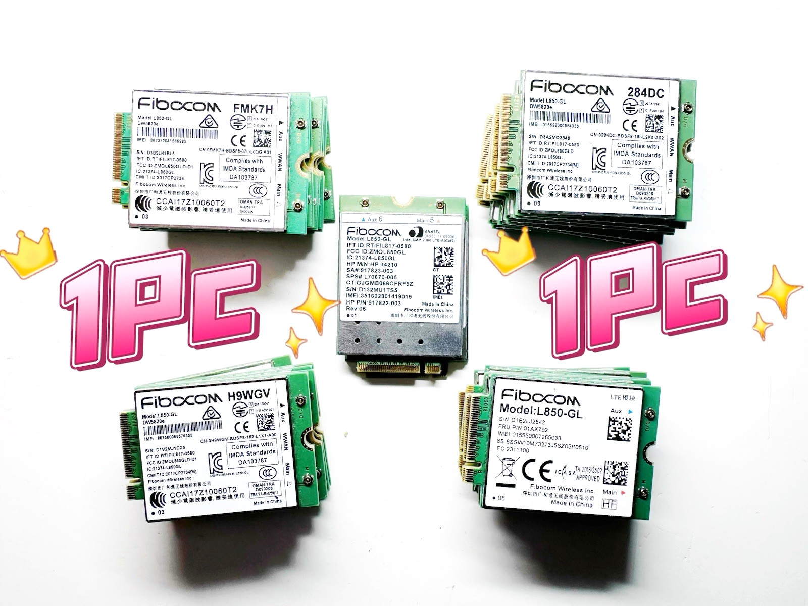 ✔ FMK7H 284DC H9WGV 01AX792 917822-003 Fibocom L850-GL LTE 4G WWAN Card Module