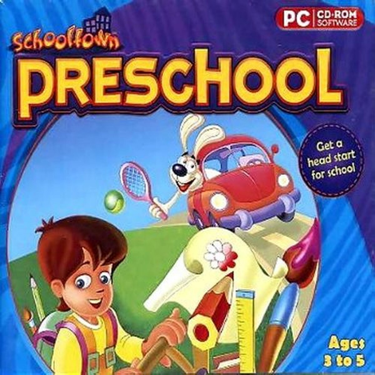 Schooltown Preschool Age 3+ PC Software Edutainment Learning 32-Bit Sealed New
