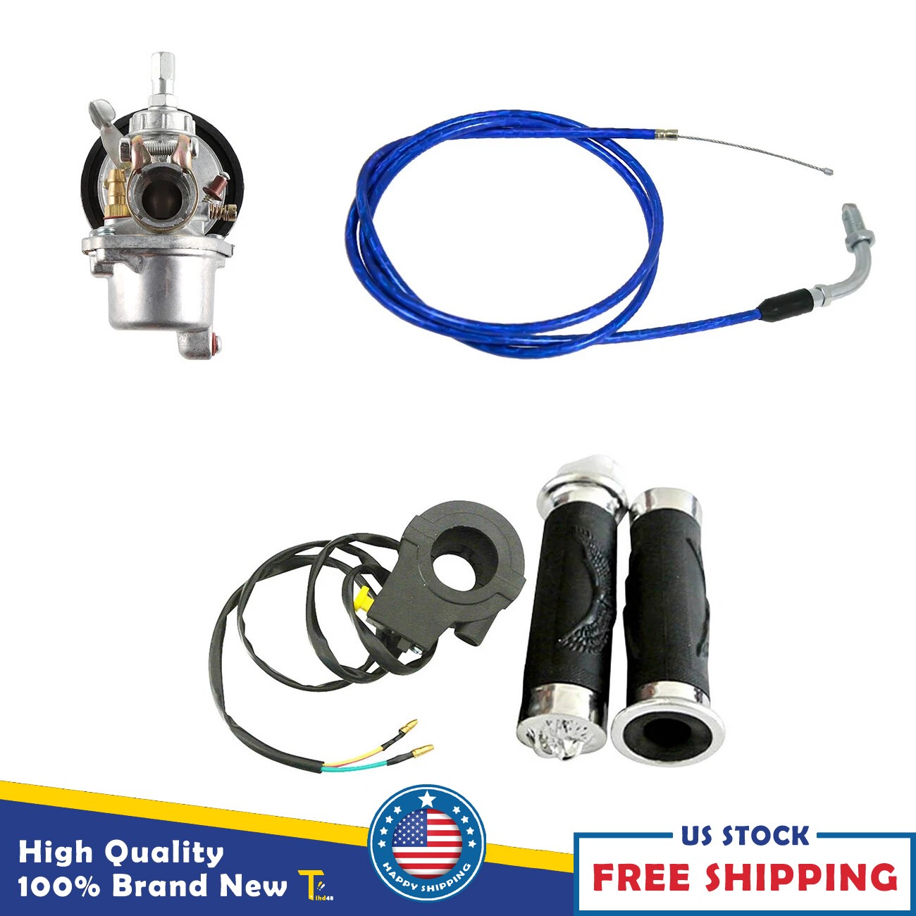 Carburetor Throttle Cable Kit For 49cc 60cc 66cc 80cc 100cc Motorized Bicycle