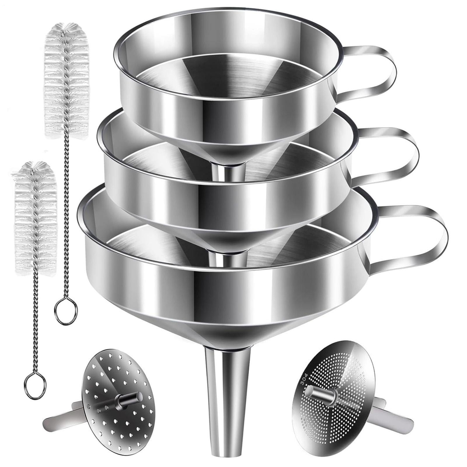 Stainless Steel Funnel Food Grade Leak-Proof Stainless Steel Strainer impart