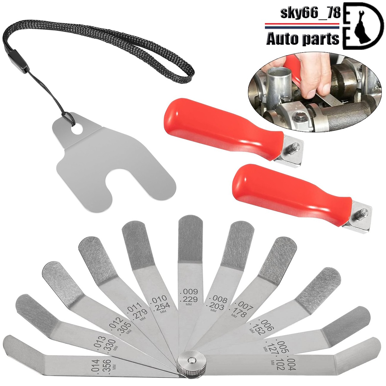 A308 Offset Valve Tappet Gauge Set & 2124332 Engine Brake Feeler Gauge Tool