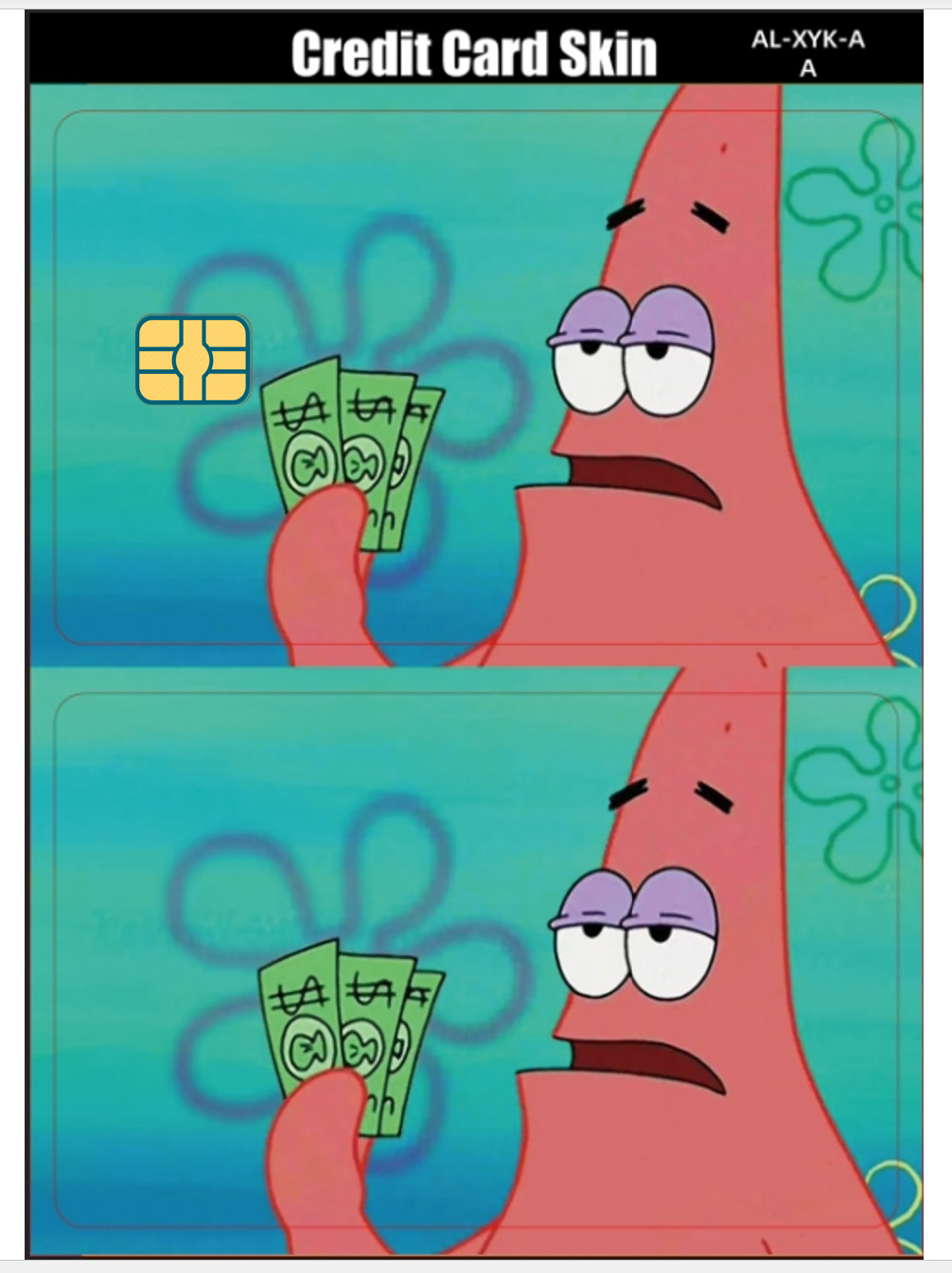 Spongebob Patrick Star Credit Card Smart Sticker Skin Pre-cut Small Chip Debit