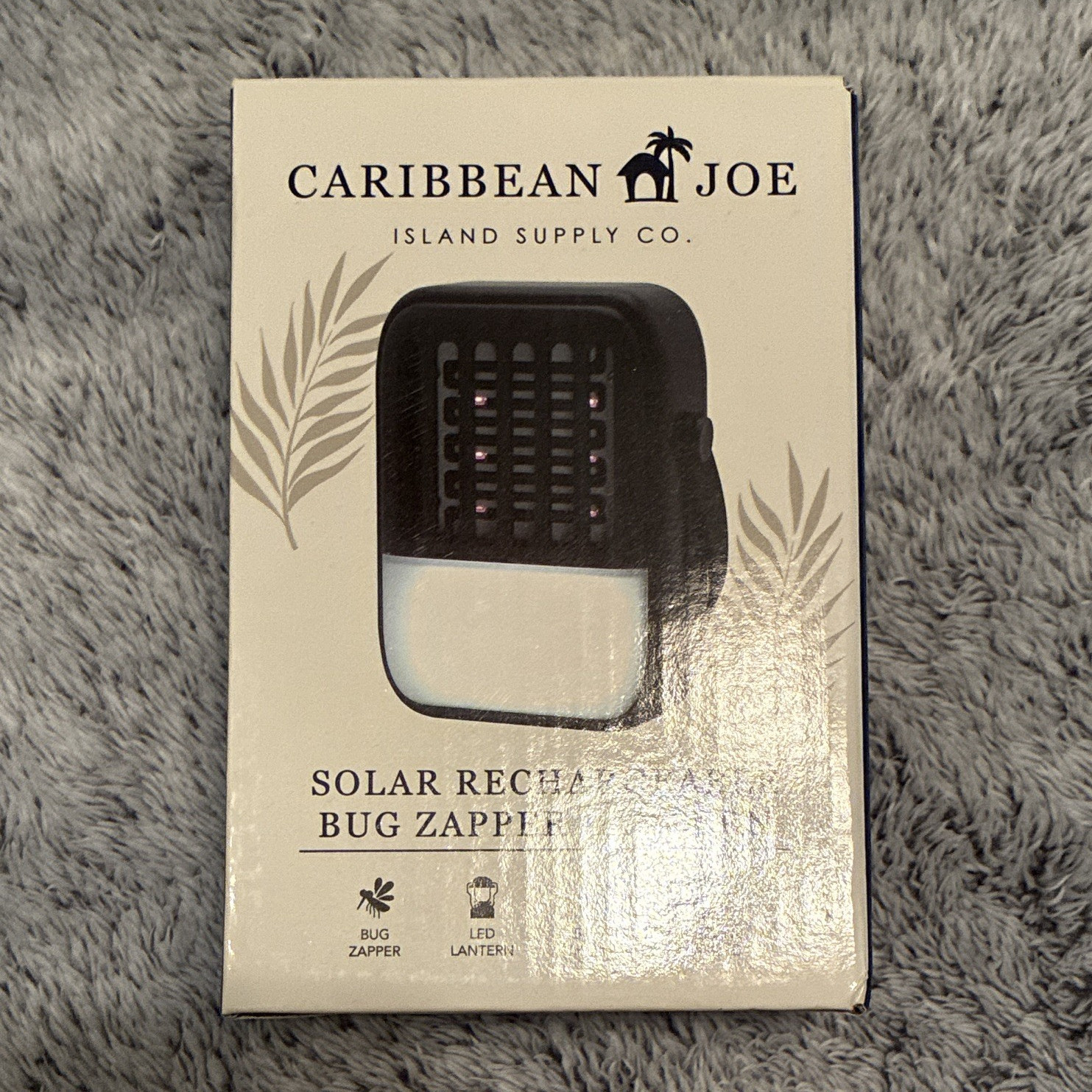 Caribbean Joe Solar Rechargeable LED Bug Zapper Lantern for Outdoor Use