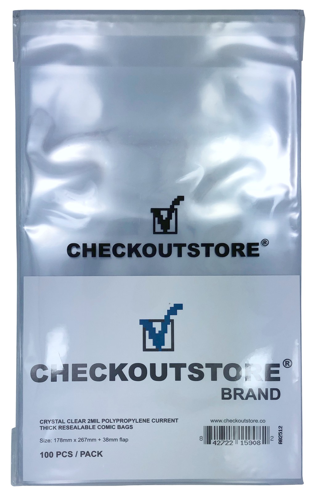 100 COS Crystal Clear Current Age Thick Comic Book Bags Sealable Flap **1-3 DAY