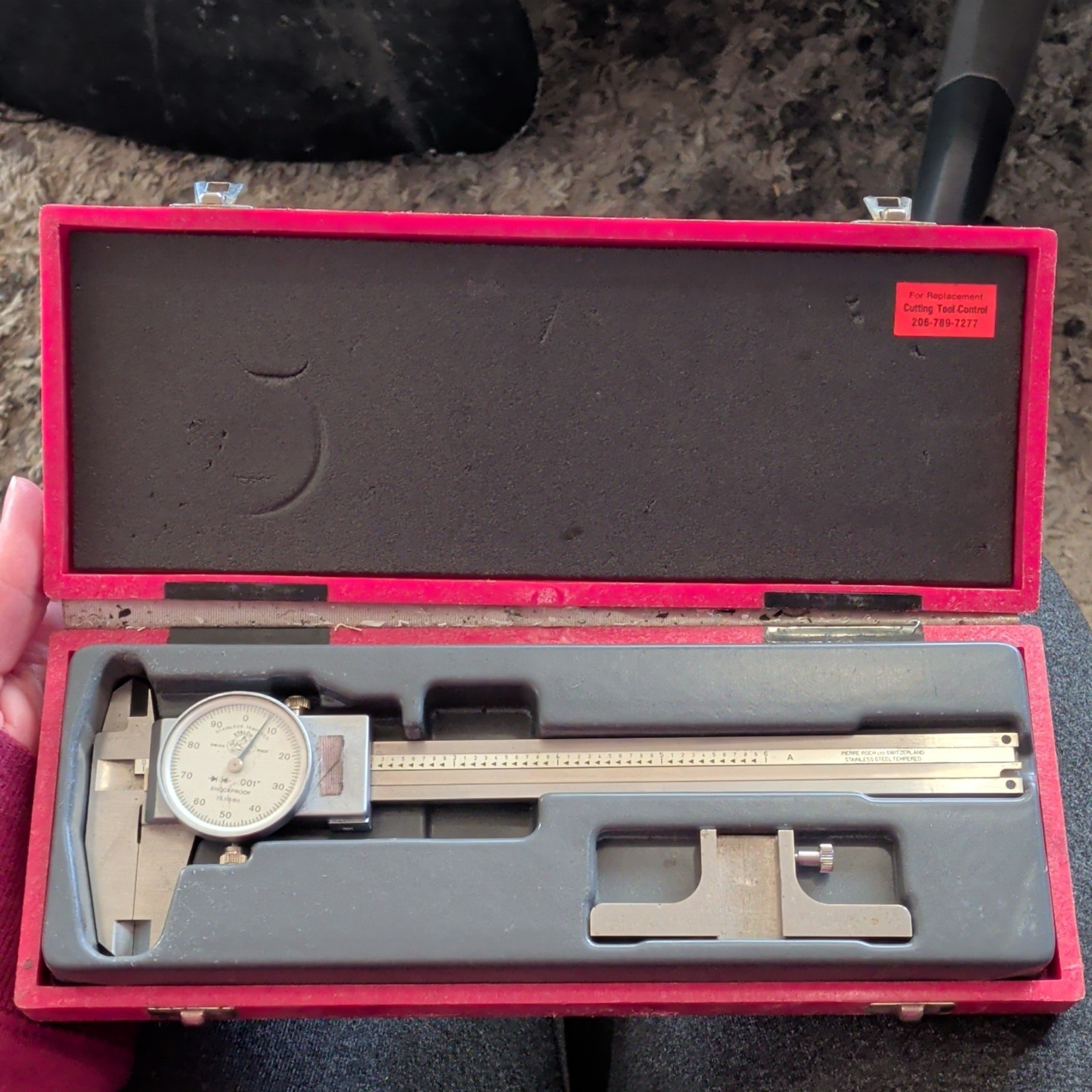 Etalon Swiss Made Dial Caliper 0-6in White 75.115811 with Case