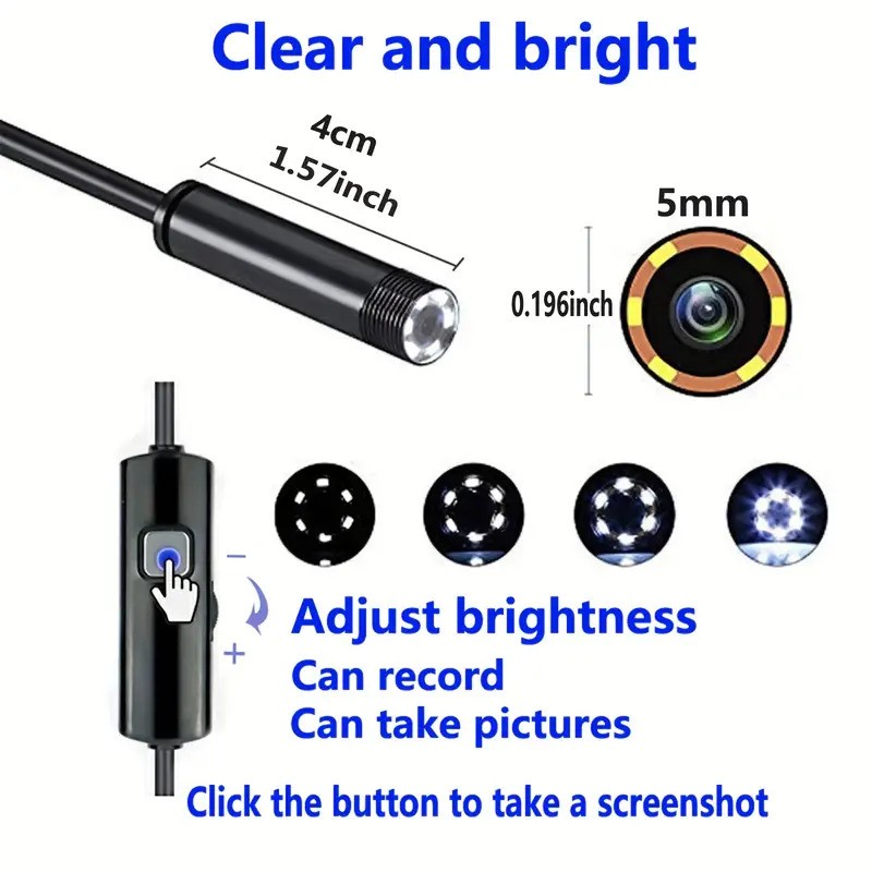 Lens Industrial Endoscope, Waterproof for Kitchen Home