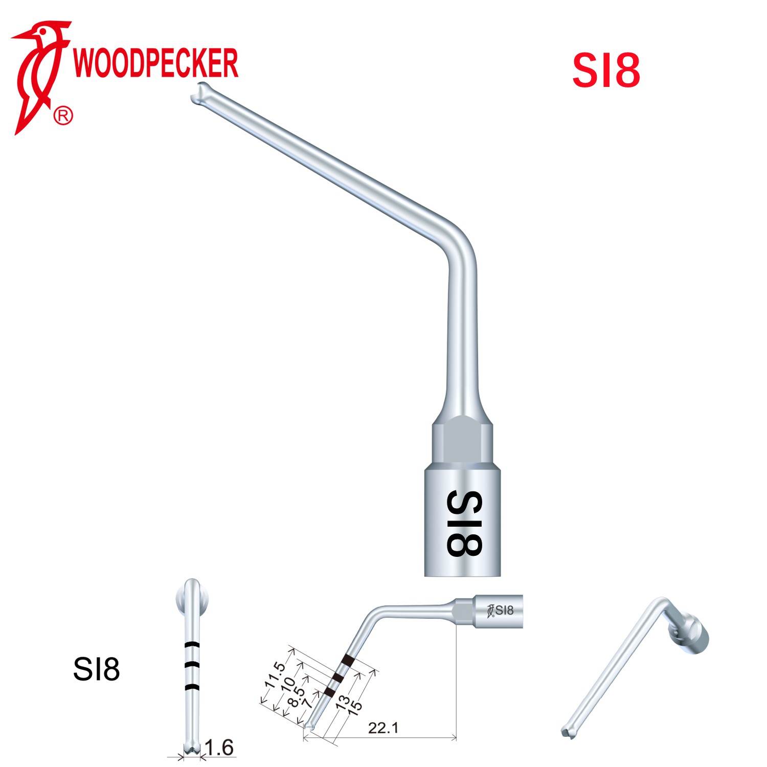 Woodpecker Dental Perio Bone Surgery Tips SI8 for Surgic Smart  & AI Surgery