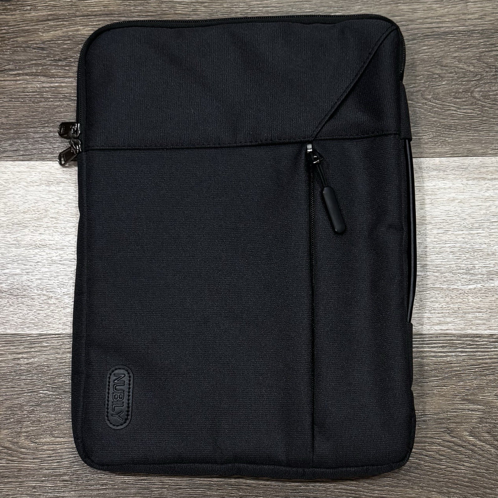 Nubly Laptop Case Bag Sleeve w/Handle 11”x14” Black Waterproof Padded Pocket EUC