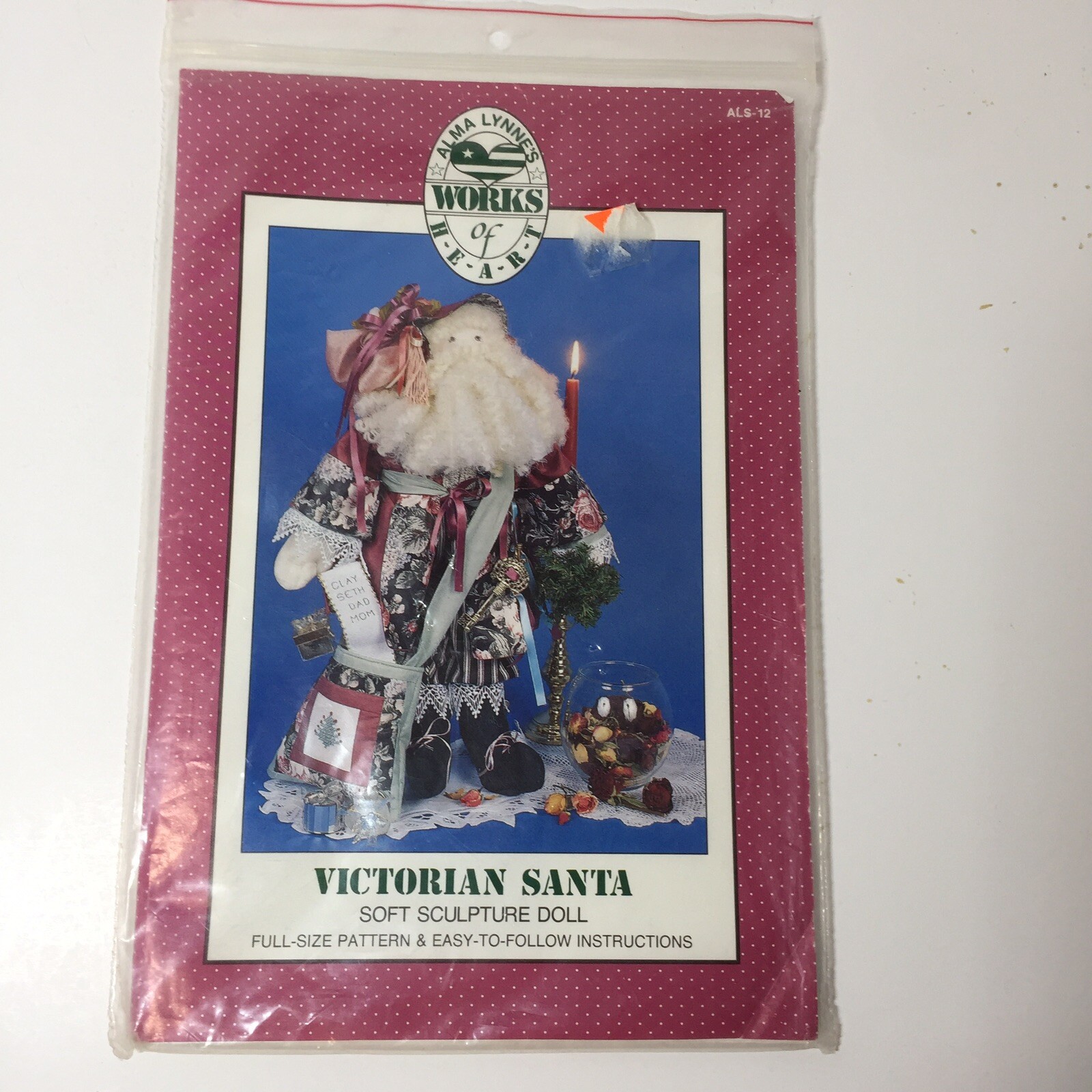 Victorian Santa Soft Sculpture 20" Doll Pattern Alma Lynne's Works of Heart