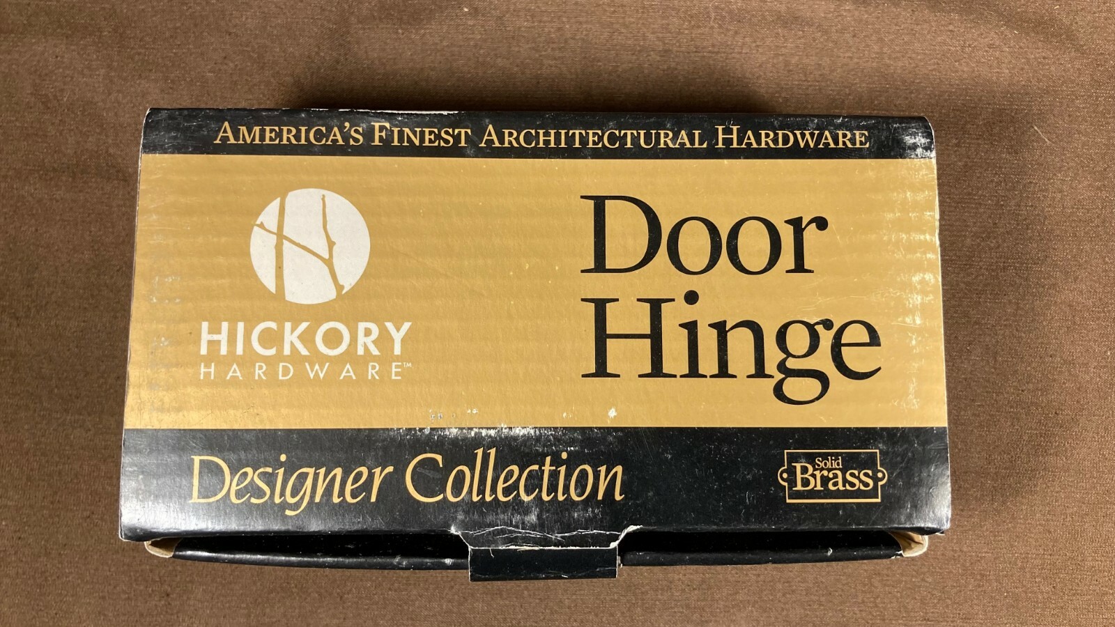 Pair Hickory Solid Brass 3.5 x 3.5" Radius Corner Door Hinge Winchester Brass