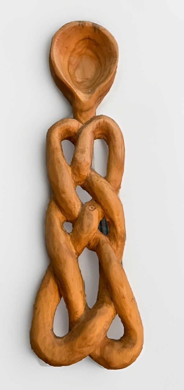 Hand Carved Intertwined Solid Wood Carved Welsh Lovespoon 2003