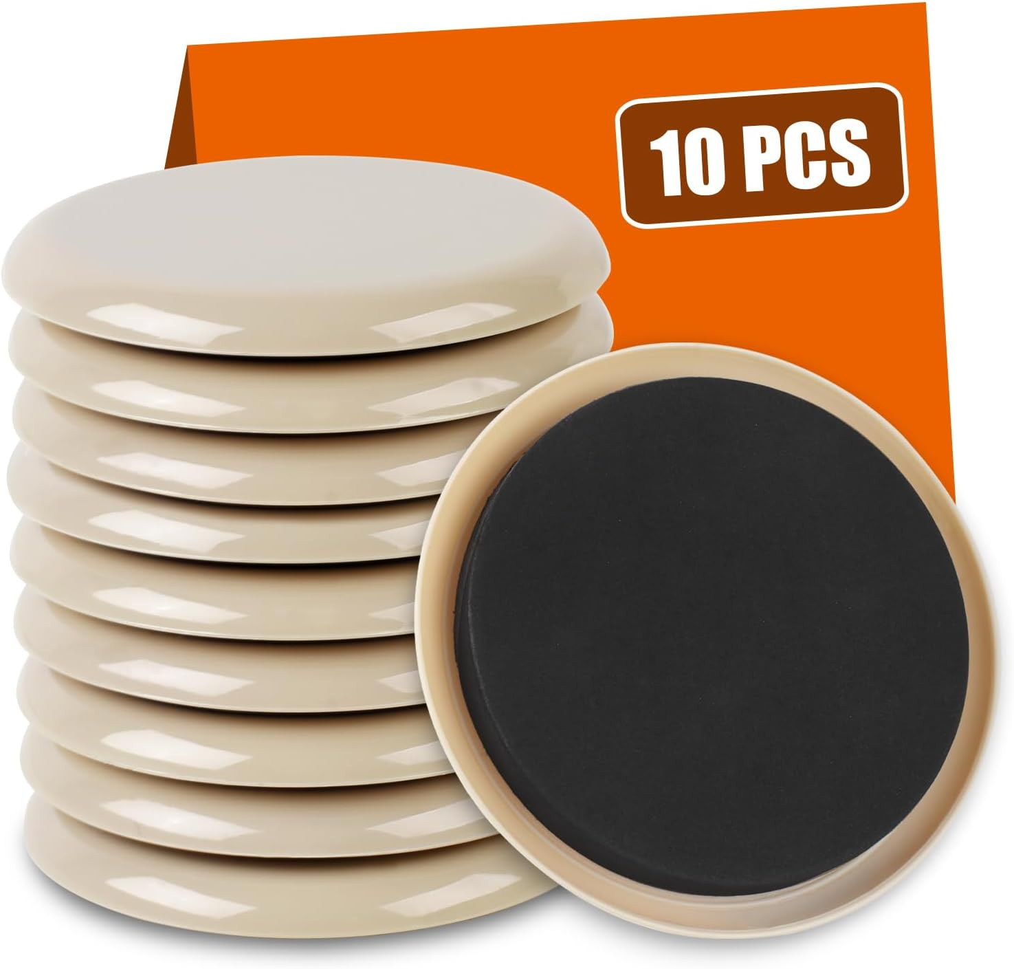 10PCS Furniture Sliders, 3 1/2" Furniture Sliders for Hardwood Floors, Reusable