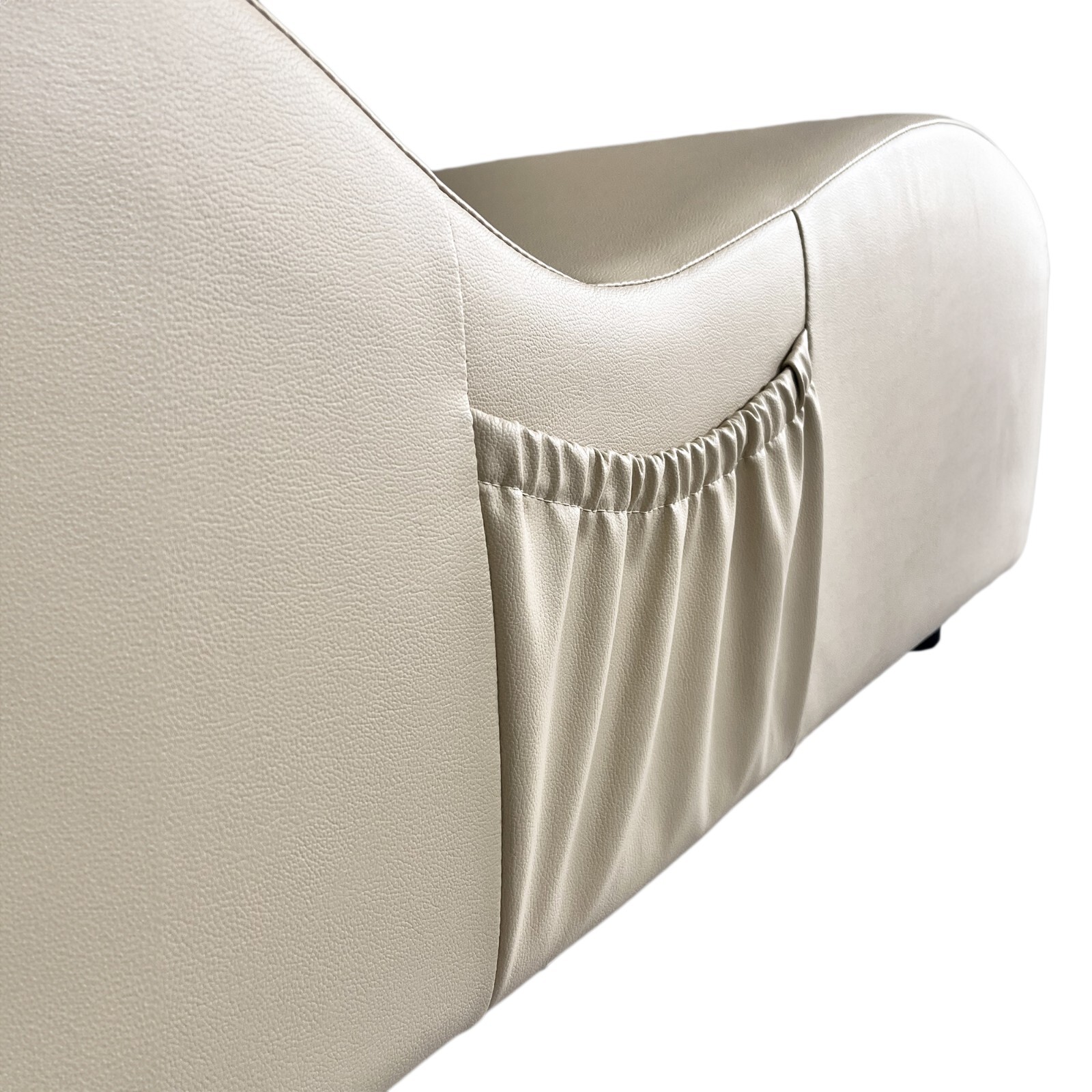 Handcrafted Wooden Spa Bed with Skai Lining and Side Pocket
