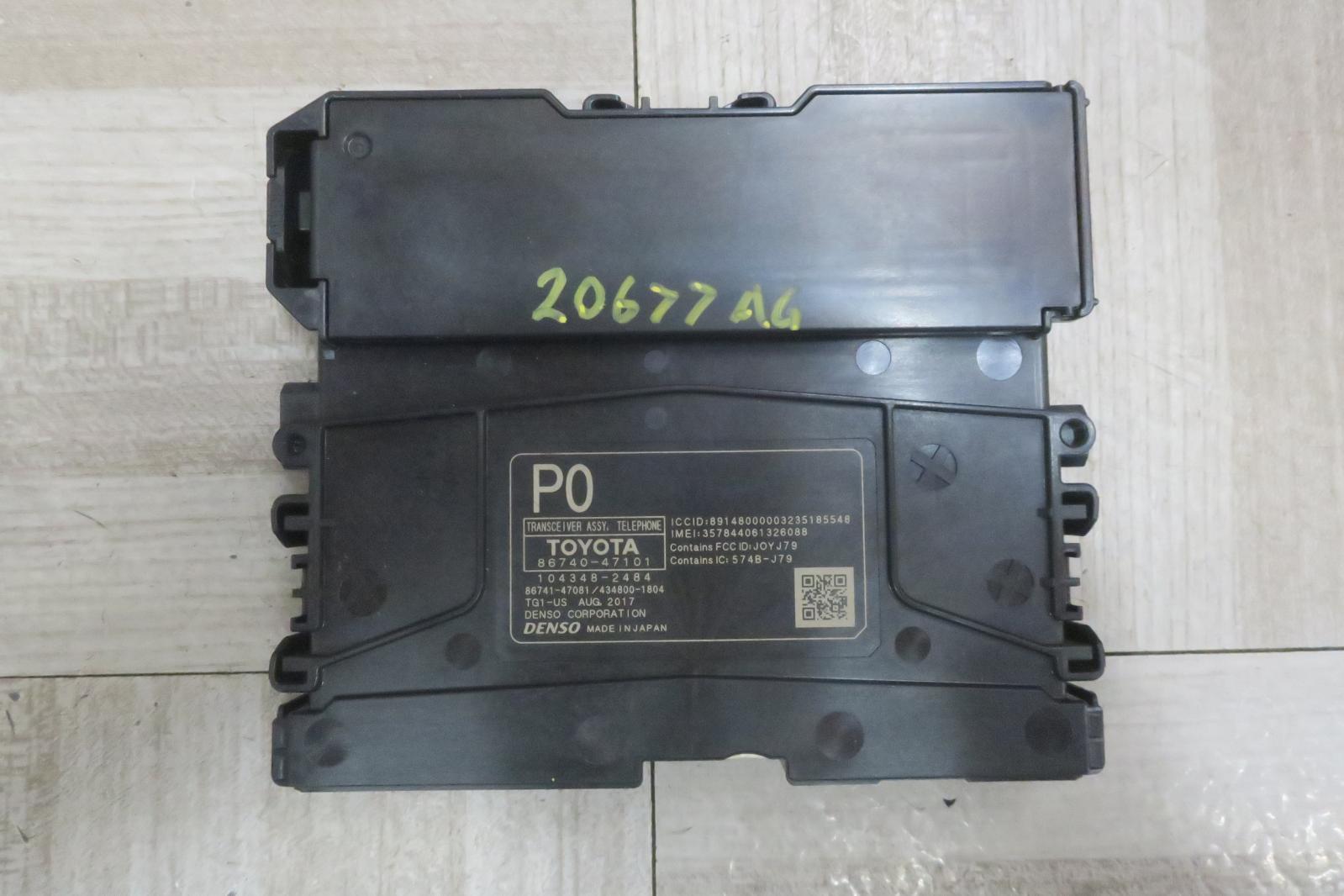 2017 Toyota Prius Prime Telephone Telematics Transceiver Module 86740-47101 OEM