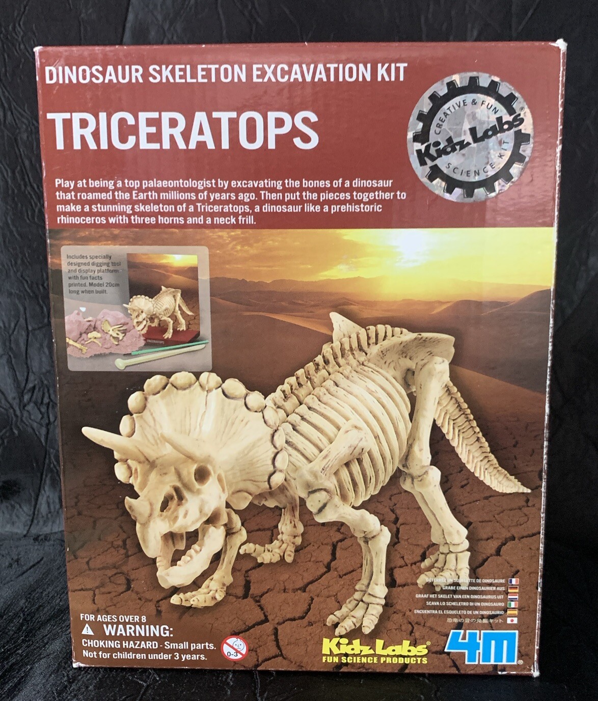 Dinosaur Skeleton Excavation, Kidz Lab, for KIDS, Triceratops Kit, SEALED
