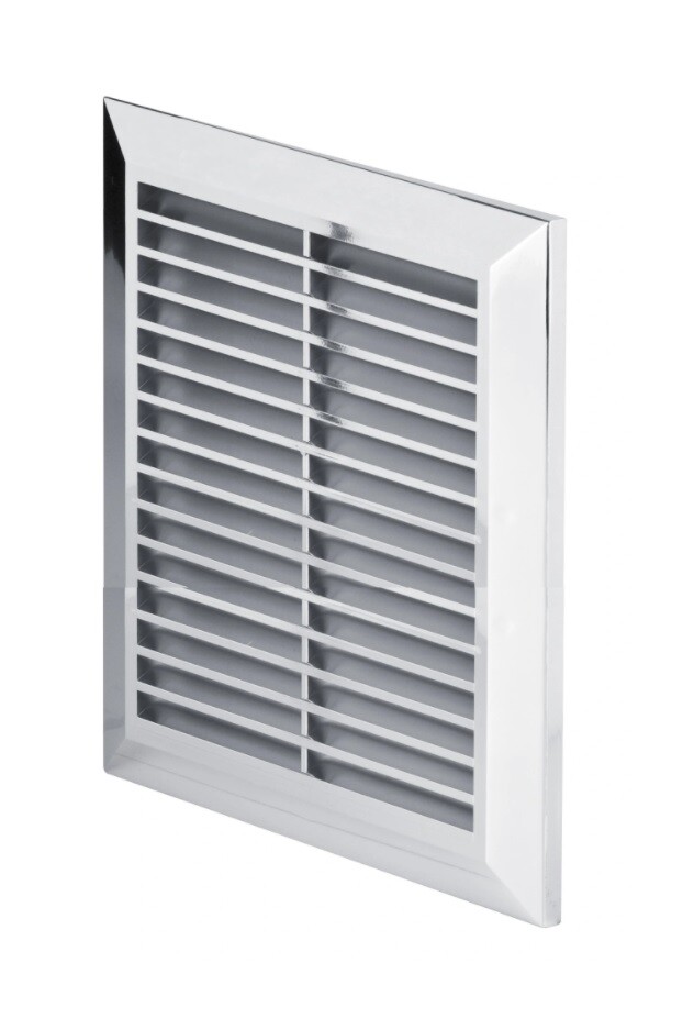Chrome Ventilation Grille 165mm x 235mm with Fly Screen Duct Cover