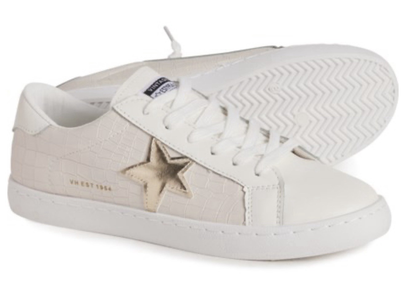 Vintage Havana Carla Croc Embossed Gold Star Sneakers Womens Size 8 NIB