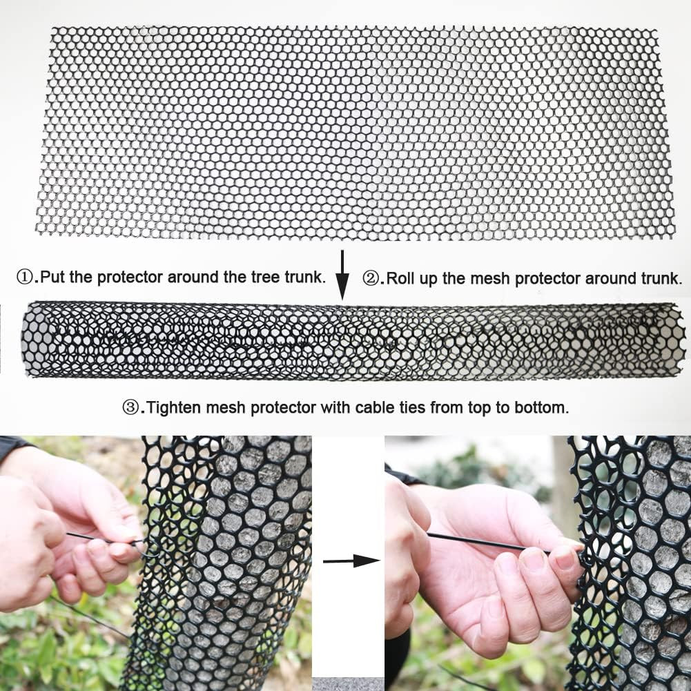 Mesh Tree Trunk Protectors, 6 Pack 40 Inches Tree Bark Protector Guard