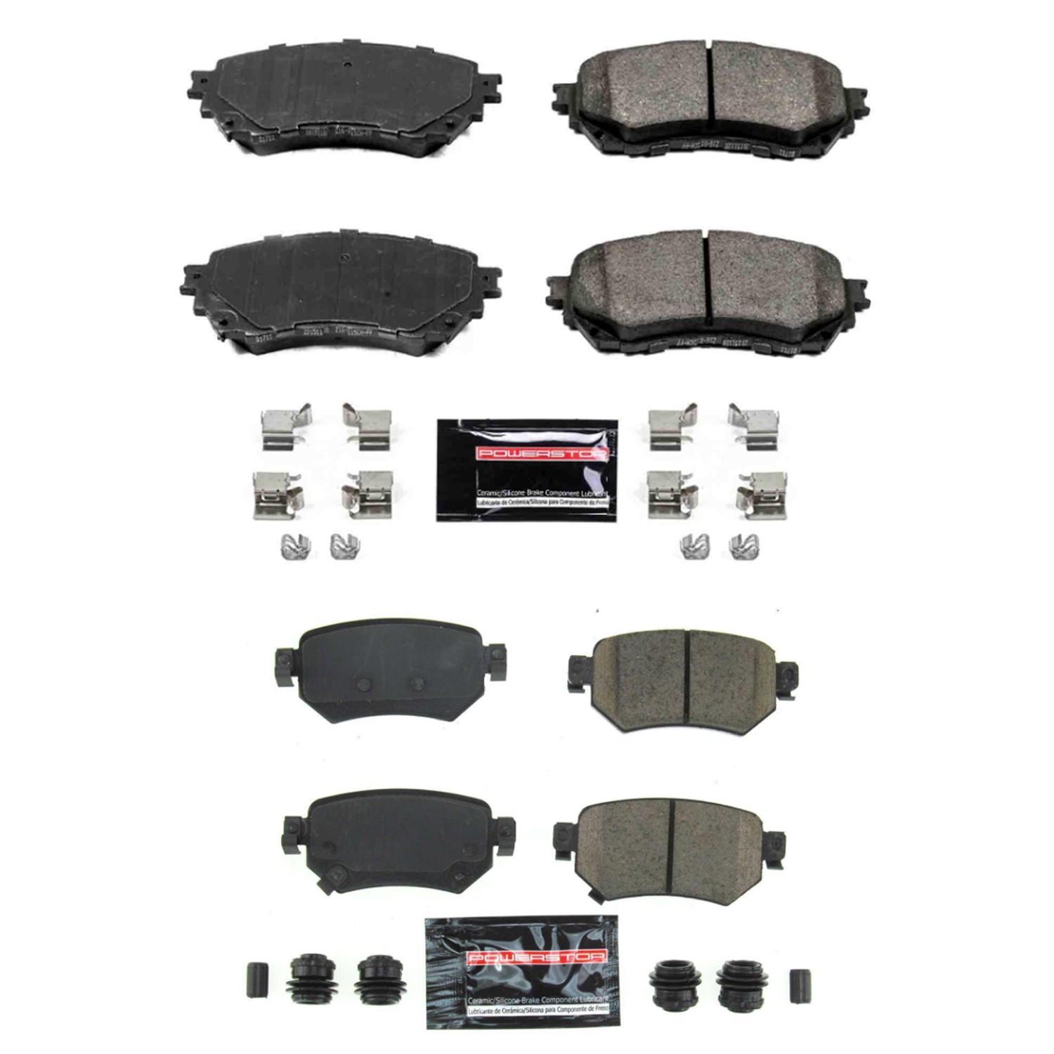 PowerStop Front Rear Z23 Carbon-Fiber Ceramic Disc Brake Pads Kit For Mazda 6