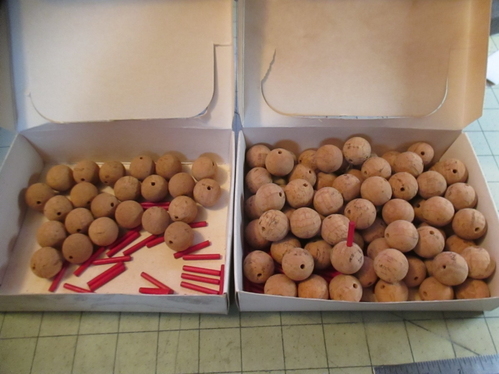20 Cork Floats 3/4” Fishing Natural Cork Bobbers Round Ball Floats Old Stock