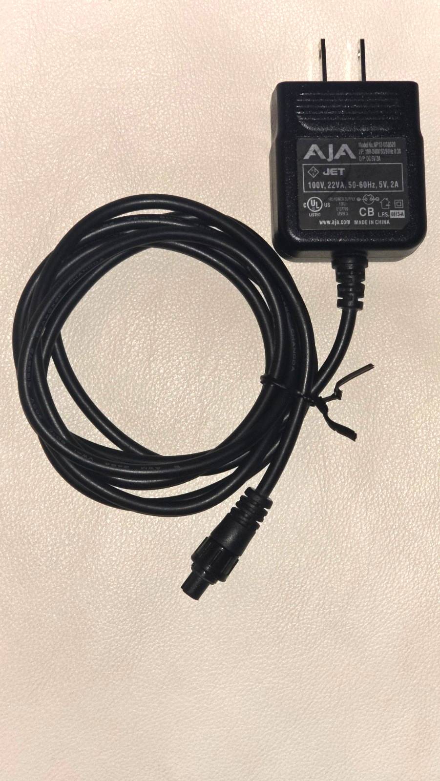 AJA Power Supply with Type Micro-Con-X 2-Pin connector - Used - 5vdc 2a