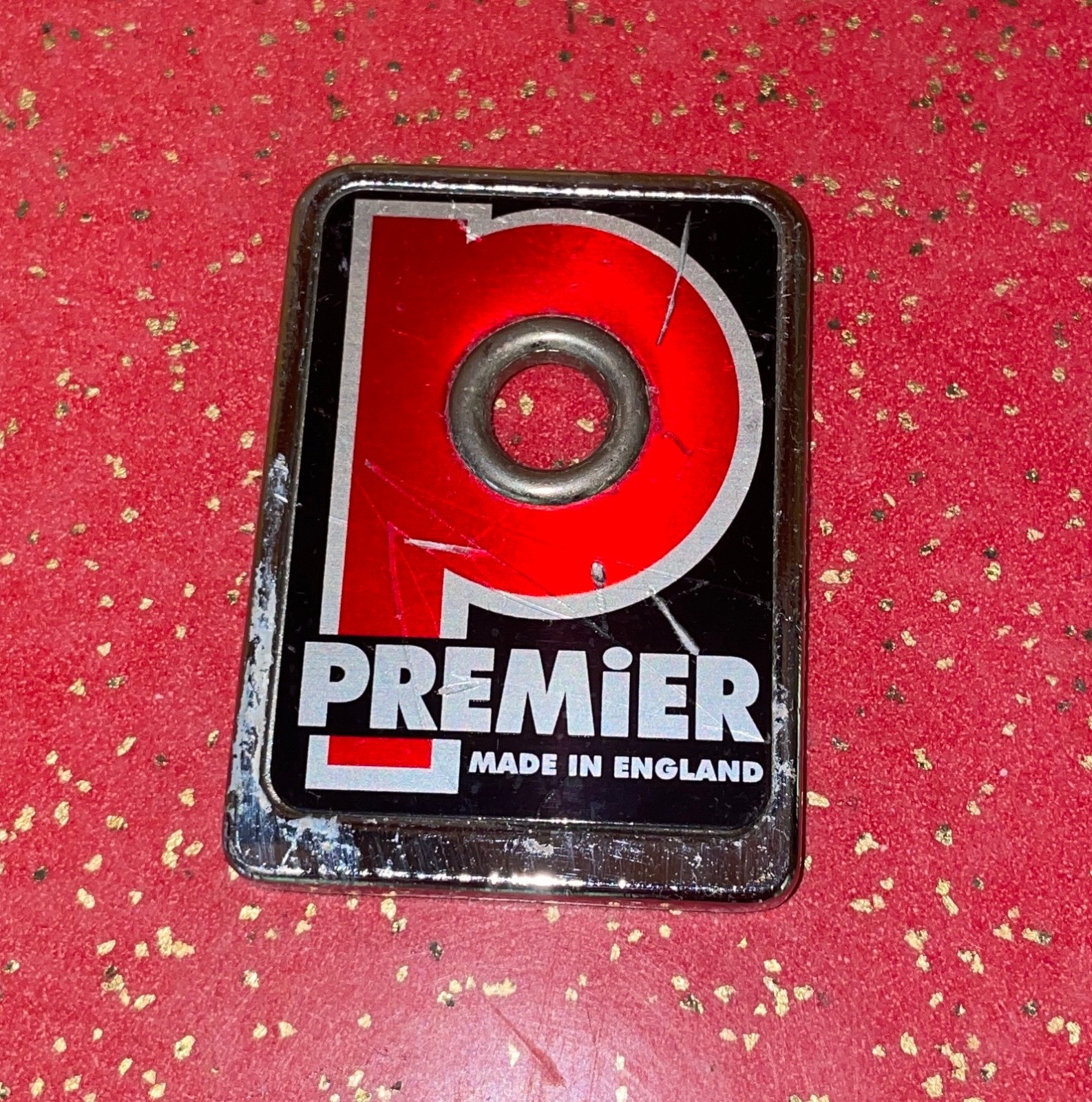 Premier Made In England Drum Badge with Die Cast Backing Plate