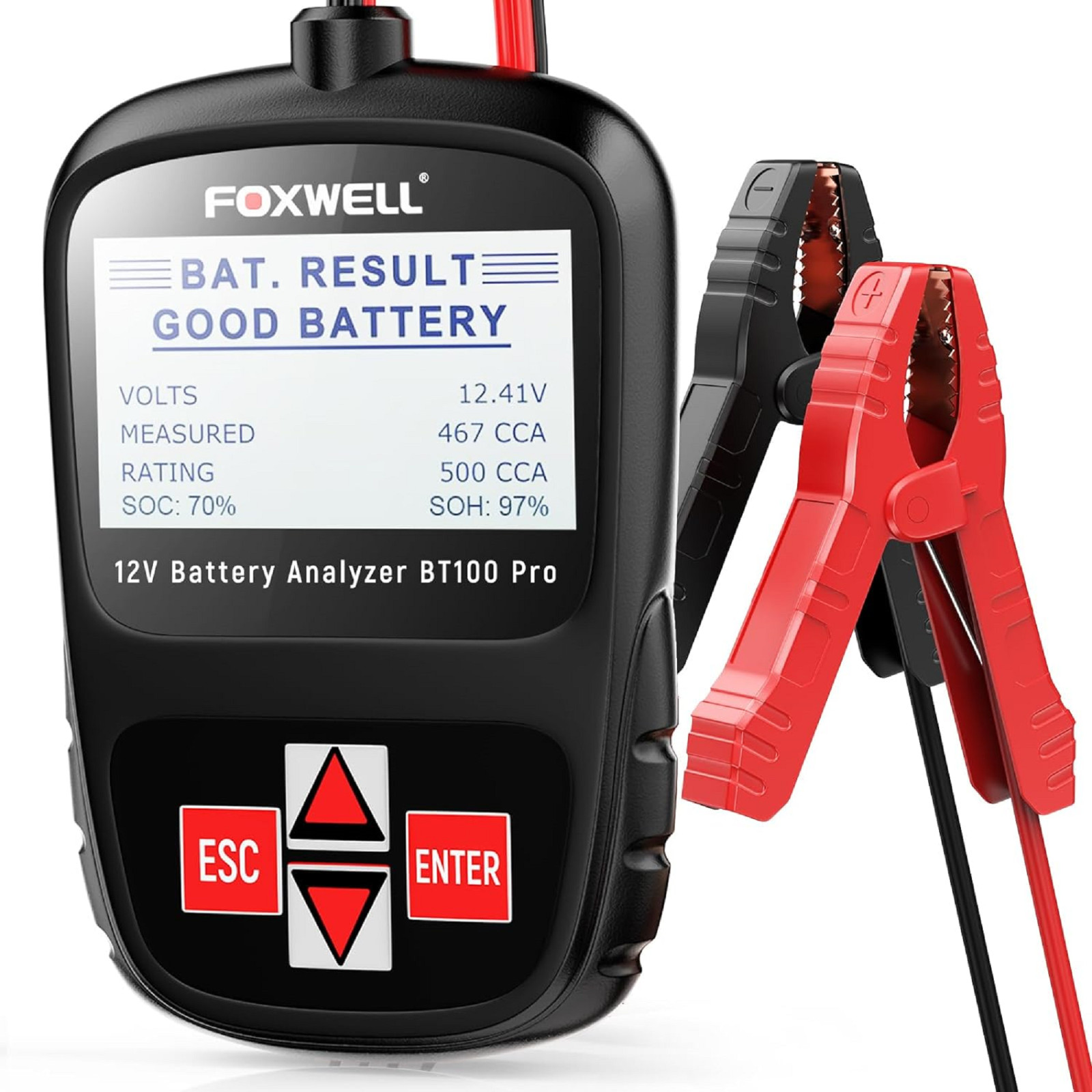 BT100 Pro Probador de batería de 12 V, analizador digital de batería 100-1100CCA